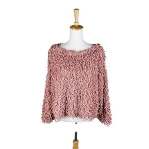 DownEast Textured Mauve Sweater Size Large